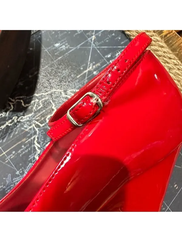 Red Patent Platform Heels | Jante | Size 8 Red - Image 3