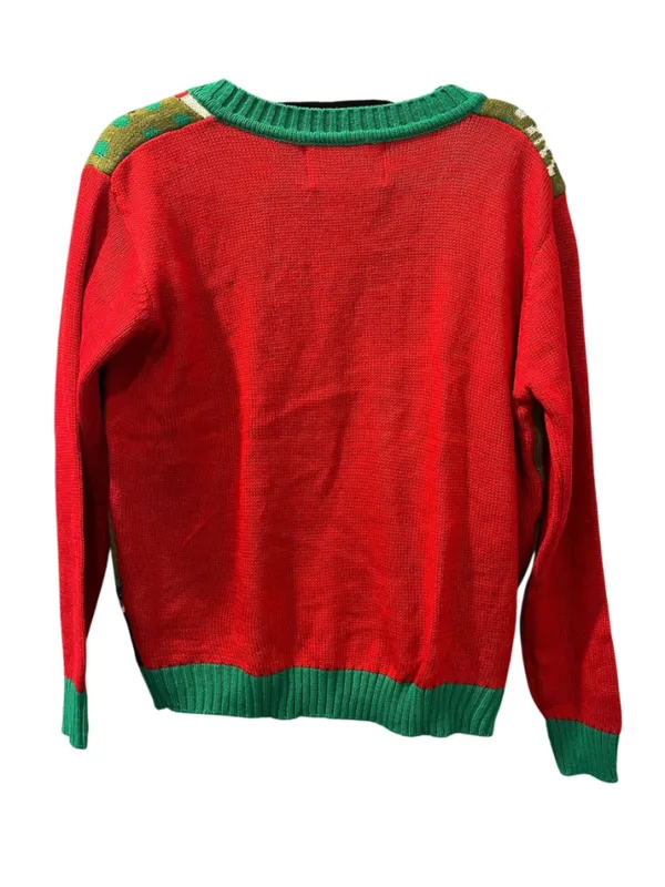 Elf Body Ugly Christmas Cardigan Sweater Women's Size XL Knit Holiday Peppermint - Image 2