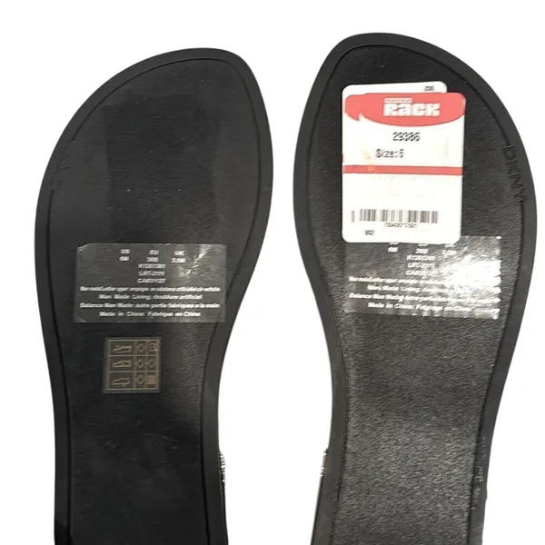 DKNY Ava Ankle T-Strap Thong Sandals Women's 6 Black Clear Minimalist Modern‎ - Image 7