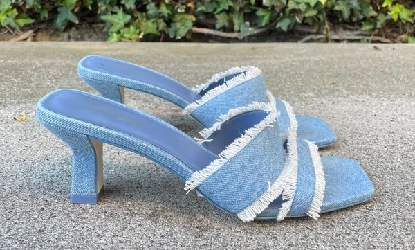 Fae denim fringe slides sandals size IT 39 US 9 - Image 7