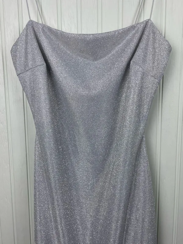 NEW Windsor Silver Glitter Sparkle Slip Dress with Cowl Neck Size Medium Fairy - Image 4