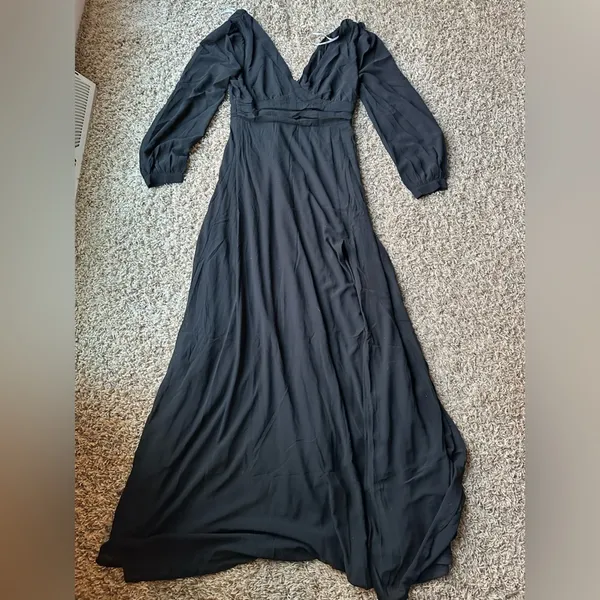 Lulus Love You So Black Long Sleeve Maxi Dress - Image 6