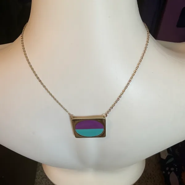 Pomina Gold necklace with Enamel Bar - Image 2