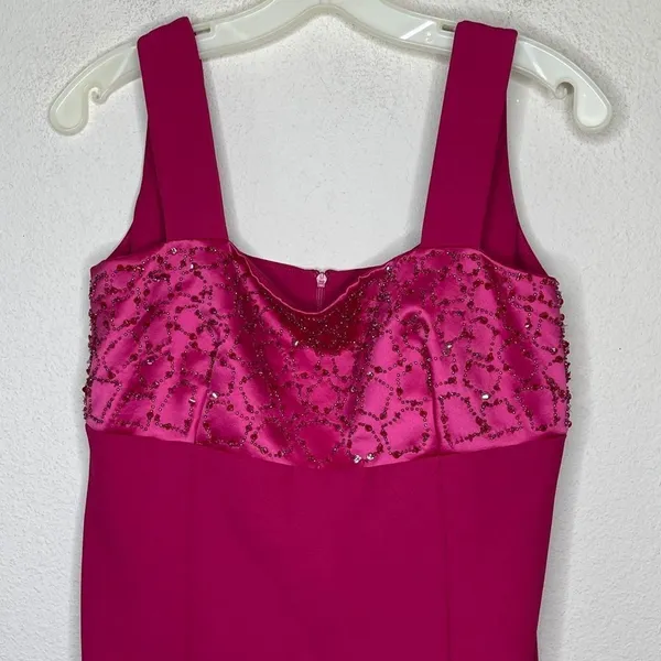 Vintage Beaded Magenta‎ Dress - Image 2