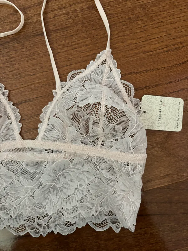 Free People NWT Women's Everyday Lace Longline Bralette - heavenly pink - Image 2