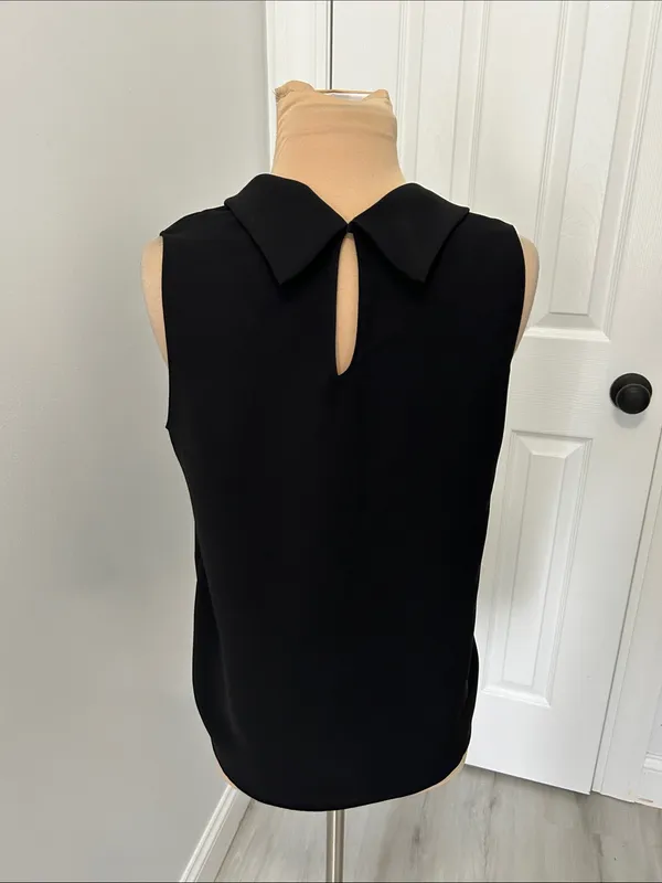 Zara Black Sleeveless Draped Neck Top - Image 4