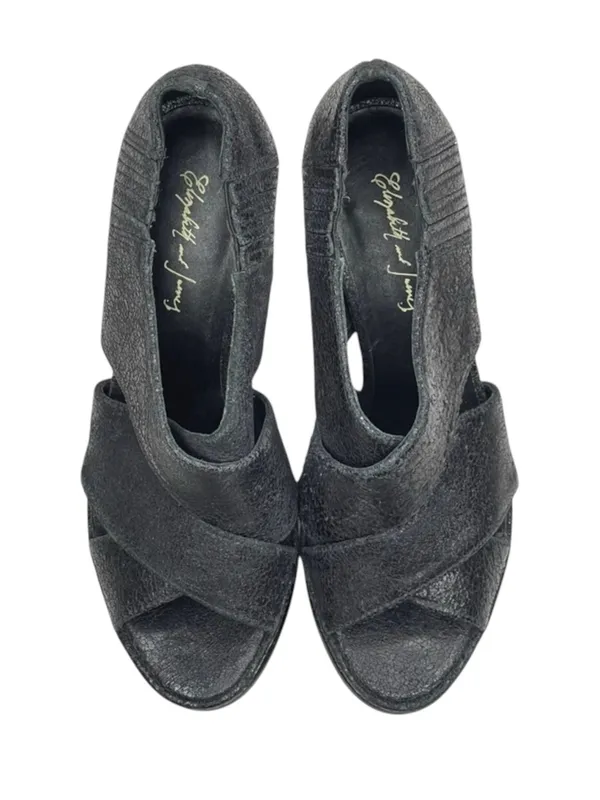 Elizabeth and James 𒀭 Milla Platform Stiletto Heel Sandal 𒀭 Black Sheen 𒀭7.5M - Image 11