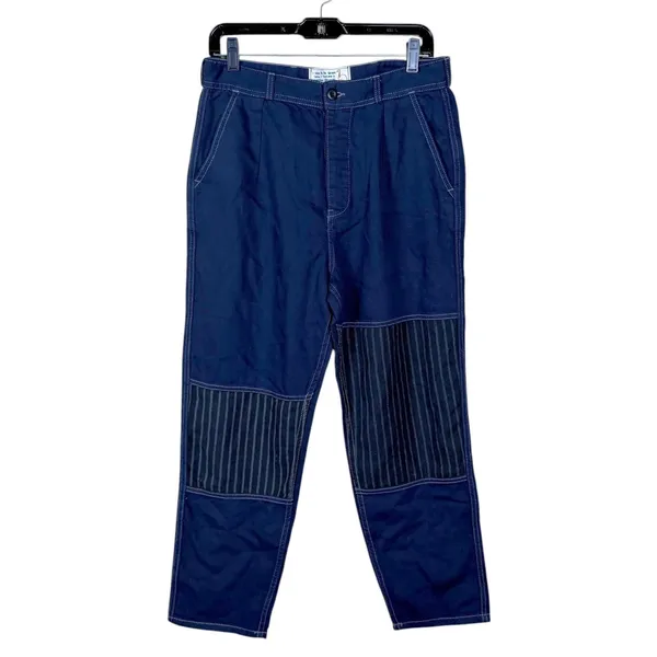 Sandrine Rose NWT Pants Women's 27 Navy Patchwork Workwear Indie Utility Ankle - Image 2