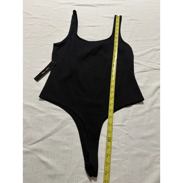 Moa Moa Womens Scoop Neck Sleeveless Thong Bodysuit Black‎ NWT Size L - Image 3