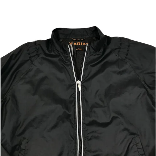 ARIAT Full Zip Packable Rain Jacket Women L Black Travel Timeles Everyday Sporty - Image 5