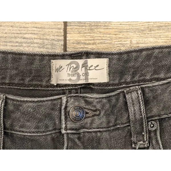 We The Free Free People Distressed Denim Shorts Washed‎ Black Size 31 Button Fly - Image 3
