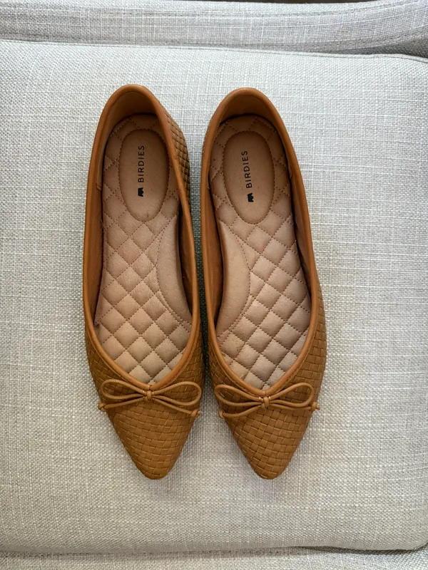 Birdies Goldfinch Pointed Toe Ballet Flat in Tan - Image 3