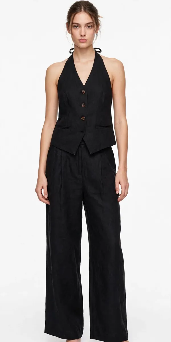 Derek Heart black halter button front vest  - Image 6