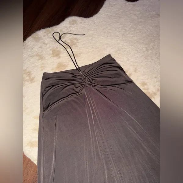 FREE PEOPLE Ruched Jersey Maxi Skirt brown $98 revolve casual S boho winter NWOT - Image 5