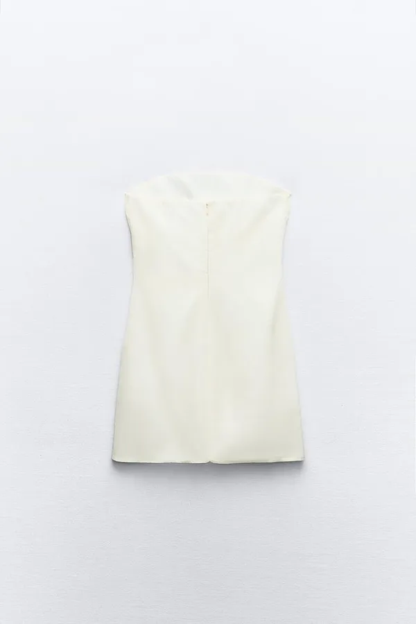 ZARA NWT White ORGANZA FLORAL DRESS. Size Small - Image 7