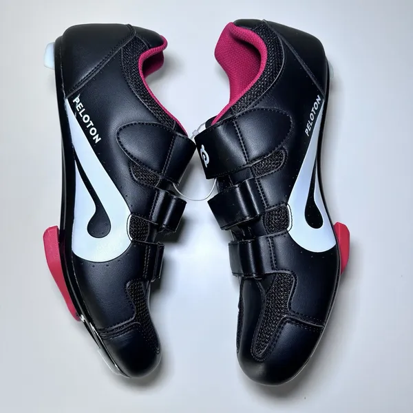 Peloton Cycling Shoes Unisex Size 41 Black Red Cleats Included Indoor Spin Bike - Image 6