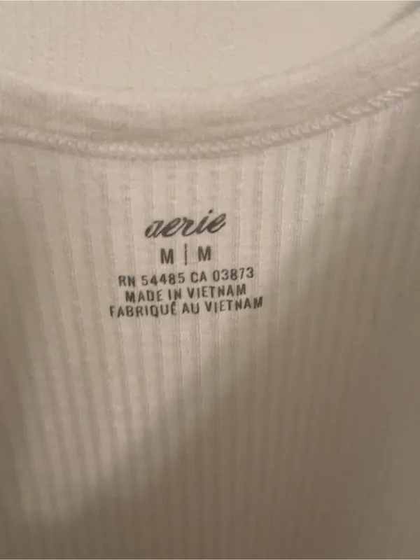 Aerie Double Scoop Neck Top in White - Image 4