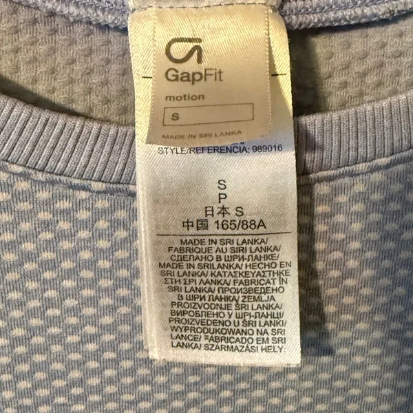 GapFit Motion Long Sleeve Active Top Small Blue Mesh Thumbhole Running Shirt - Image 5