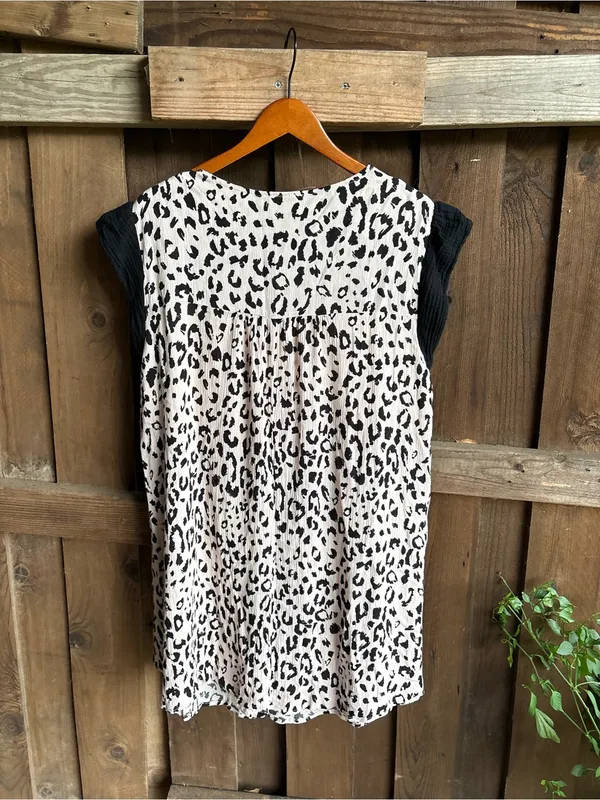 Giddy Up Glamour Animal Print Floral Embroidered Swing Tunic - Image 5
