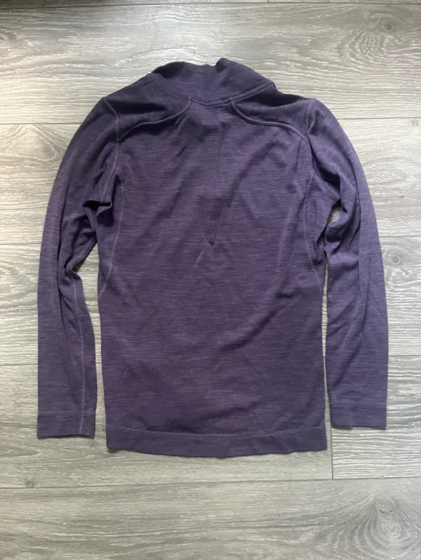 Smartwool Purple 100% Merino Wool Long Sleeve Quarter Zip Outdoor Hiking Top S - Image 2