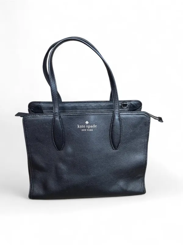 Kate Spade Rowe Medium Top Zip Satchel in Pebble Leather Black - Image 2
