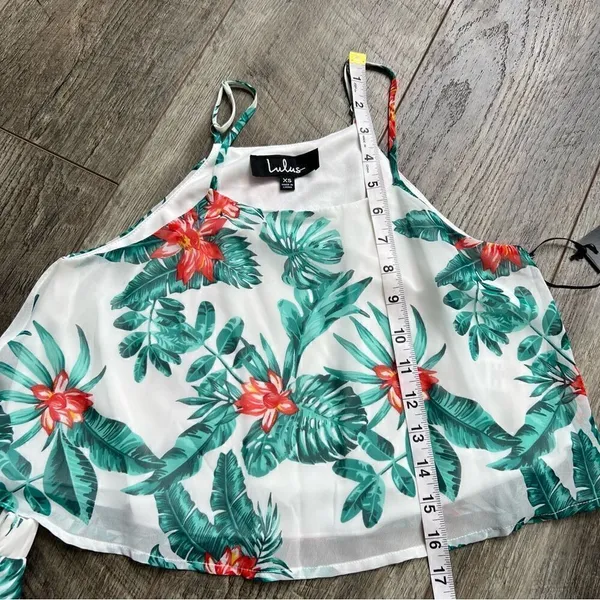 Lulu’s Evadne White and Teal Tropical Print Two-Piece Maxi Dress NWT Size XS - Image 11