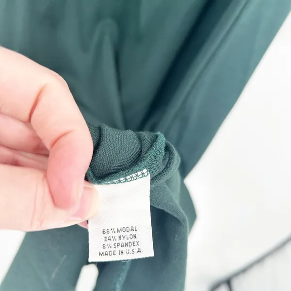 Bryn Walker Womens Dark Green Modal Blend Lagenlook‎ Mock Neck Maxi Dress Size S - Image 6