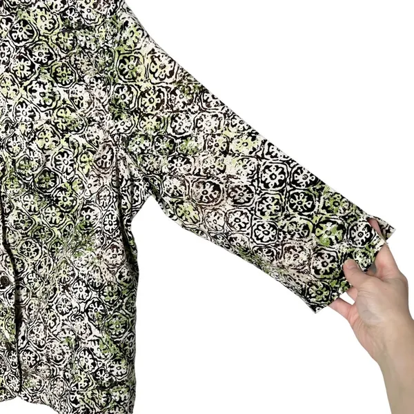 Linen Blend Trellis Print Lightweight Jacket - Image 9