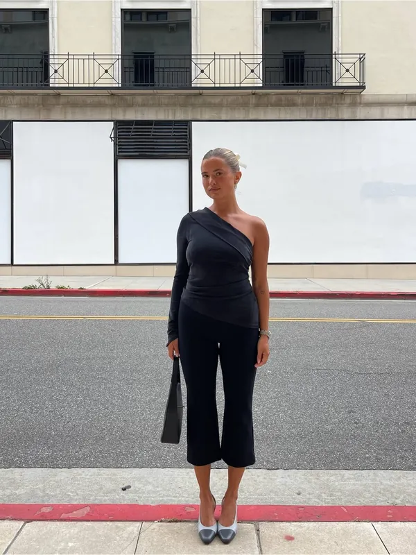 New Djerf Avenue Midnight One Shoulder Top Ash - Image 10