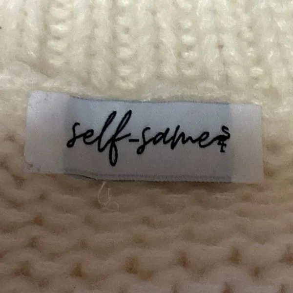 Self-Same Women's White Knitted Long Sleeve Button Up Cardigan Sweater Top Sz S - Image 5