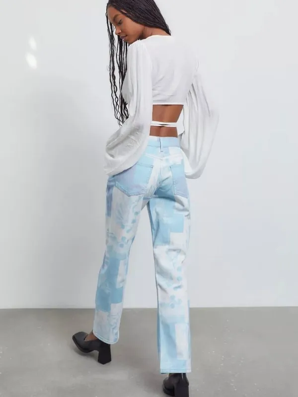 BDG Urban Outfitters Cowgirl Jeans Size 24 Renaissance Print Low Rise Whimsigoth - Image 2