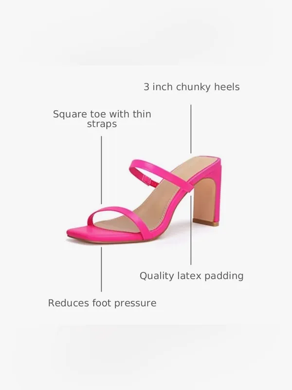 Carcuume Women’s Strappy Hot Pink High Heel Sandals - Image 4
