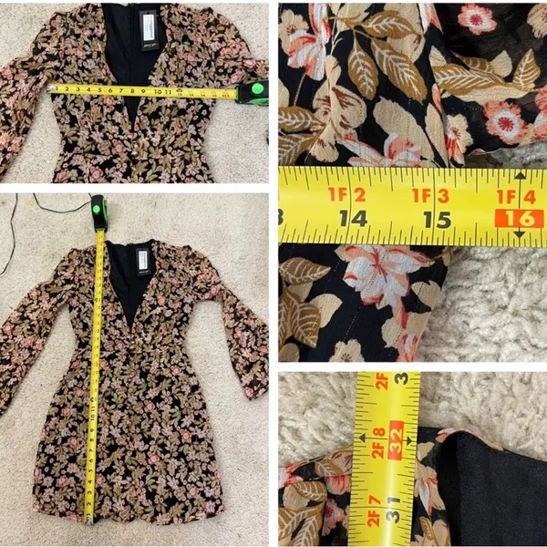 Nasty Gal Flowered long sleeve lined sheer minidress - Image 4