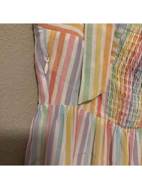 Yumi Kim Rainbow Striped Maxi Dress with Tie Straps Size 0 - Image 3