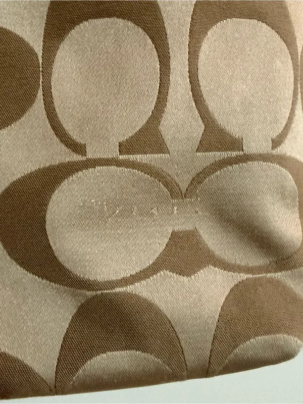 Coach Tan and Brown Signature Tote with Leather Trim - Image 5