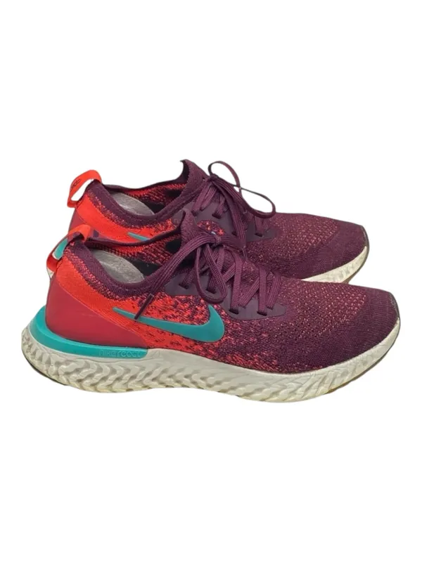 Nike ✔︎ Epic React Flyknit Running Shoes Sneakers ✔︎ Bordeaux Hyper Jade ✔︎ 7.5M - Image 3