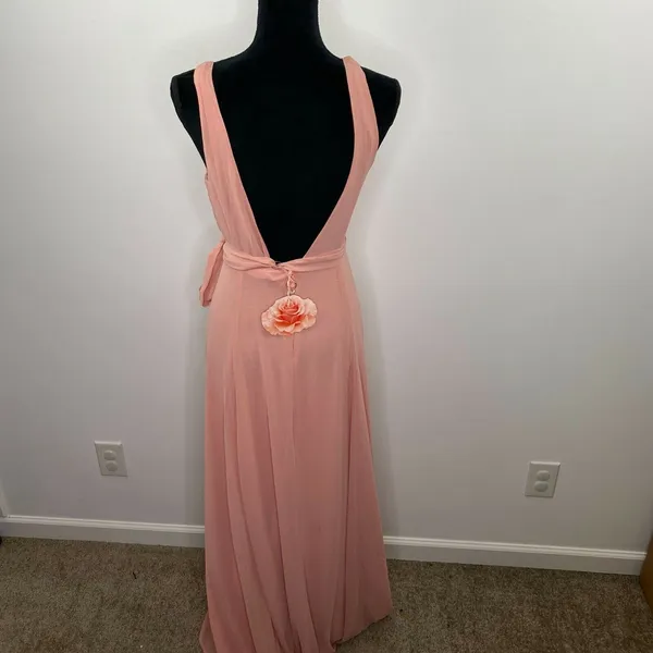 Show Me Your Mumu Jenn‎ Maxi Dress V-Neck Pink Gown Wedding Bridal Womens Medium - Image 4