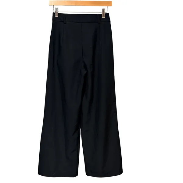 Princess Polly Archer Pants Black High Waisted Wide Leg Pleated Trousers Size 2 - Image 2