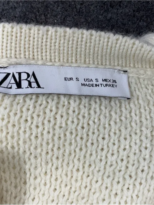 Zara Cream Knit Button-Front Cardigan - Image 3