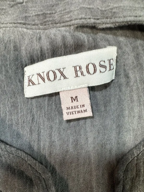 Knox Rose Women's Olive Green Crinkled Long Sleeve Button Down Blouse Size M - Image 2
