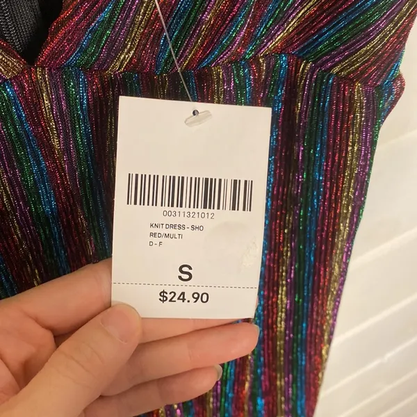 Forever 21 NWT shiny foil rainbow spaghetti strap mini dress - Image 4