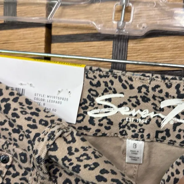 Seven7 Tummyless Skinny Leopard Print‎ Skinny Jeans Size 8 - Image 5
