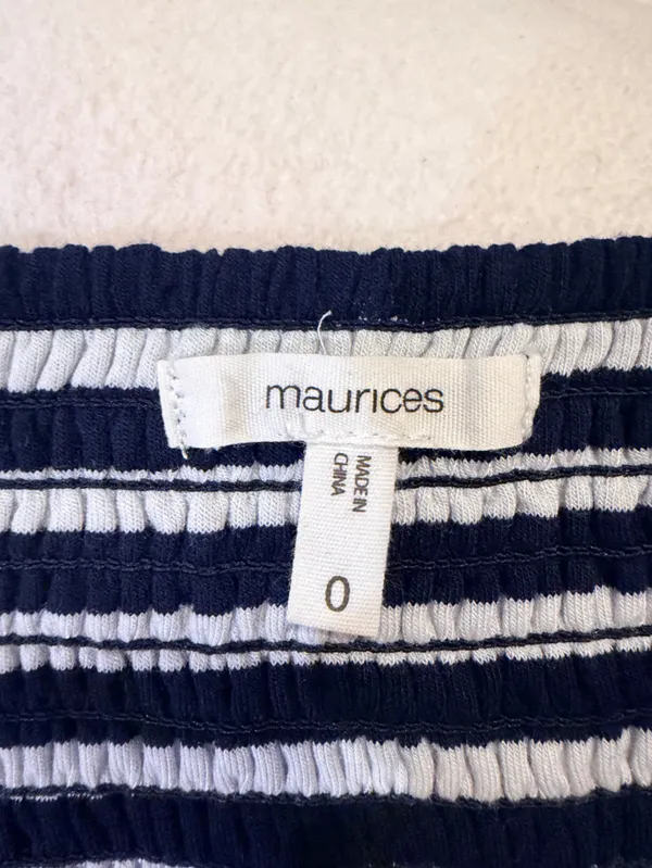 Maurices Navy and White Striped Dress with adjustable straps - Image 3