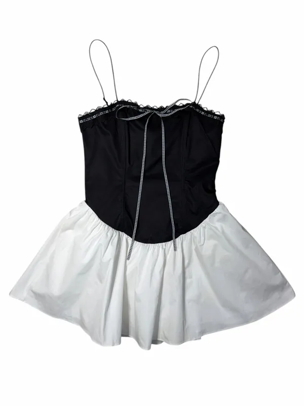 For Love & Lemons Black and White Annabelle Mini Dress Womans M - Image 2