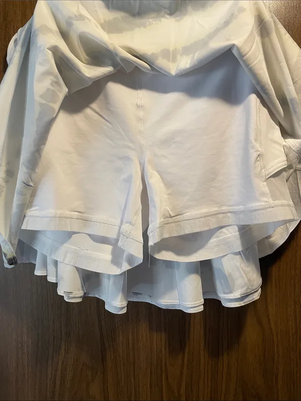 lululemon athletica White Circle Skirt with Gray Tie-Dye Accents - Image 4