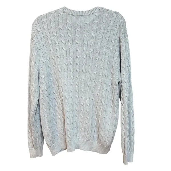 John Galt Brandy Melville Light Blue Cable Knit Crew Neck Sweater Womens - Image 2