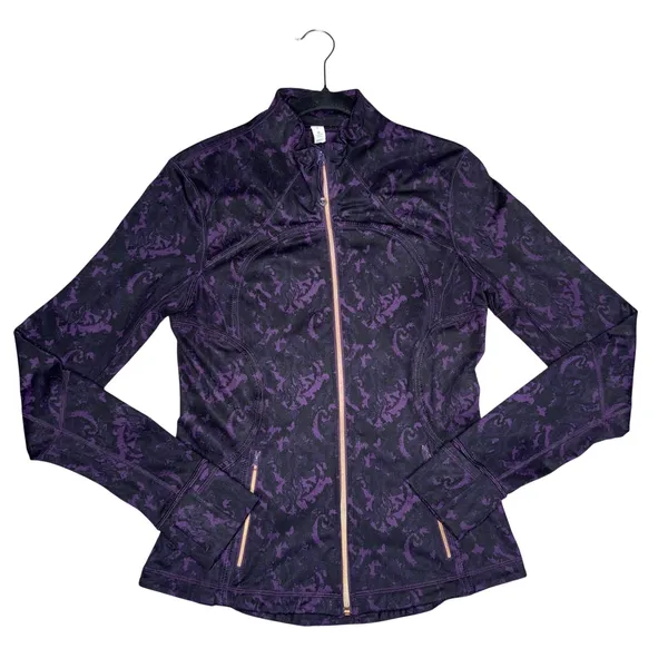 Lululemon Forme Baroque Deep Zinfandel Print Full Zip Jacket‎ Women's Size 8 - Image 4