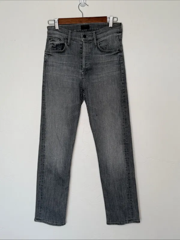 MOTHER The Tomcat Ankle Jeans All Nighter Gray High Rise Straight Size 28 - Image 2