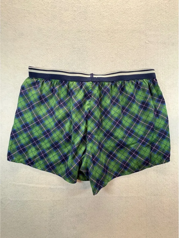 Aerie Women’s Small Green Navy Plaid Boxer Shorts Elastic Waist Lounge - Image 6