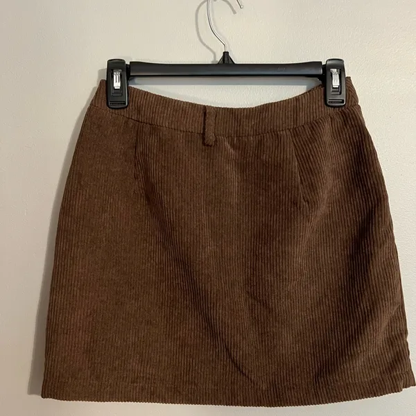 SHEIN Chocolate Corduroy Skirt - Image 2